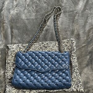Rebecca Minkoff blue leather Quilted Chain Shoulder Bag